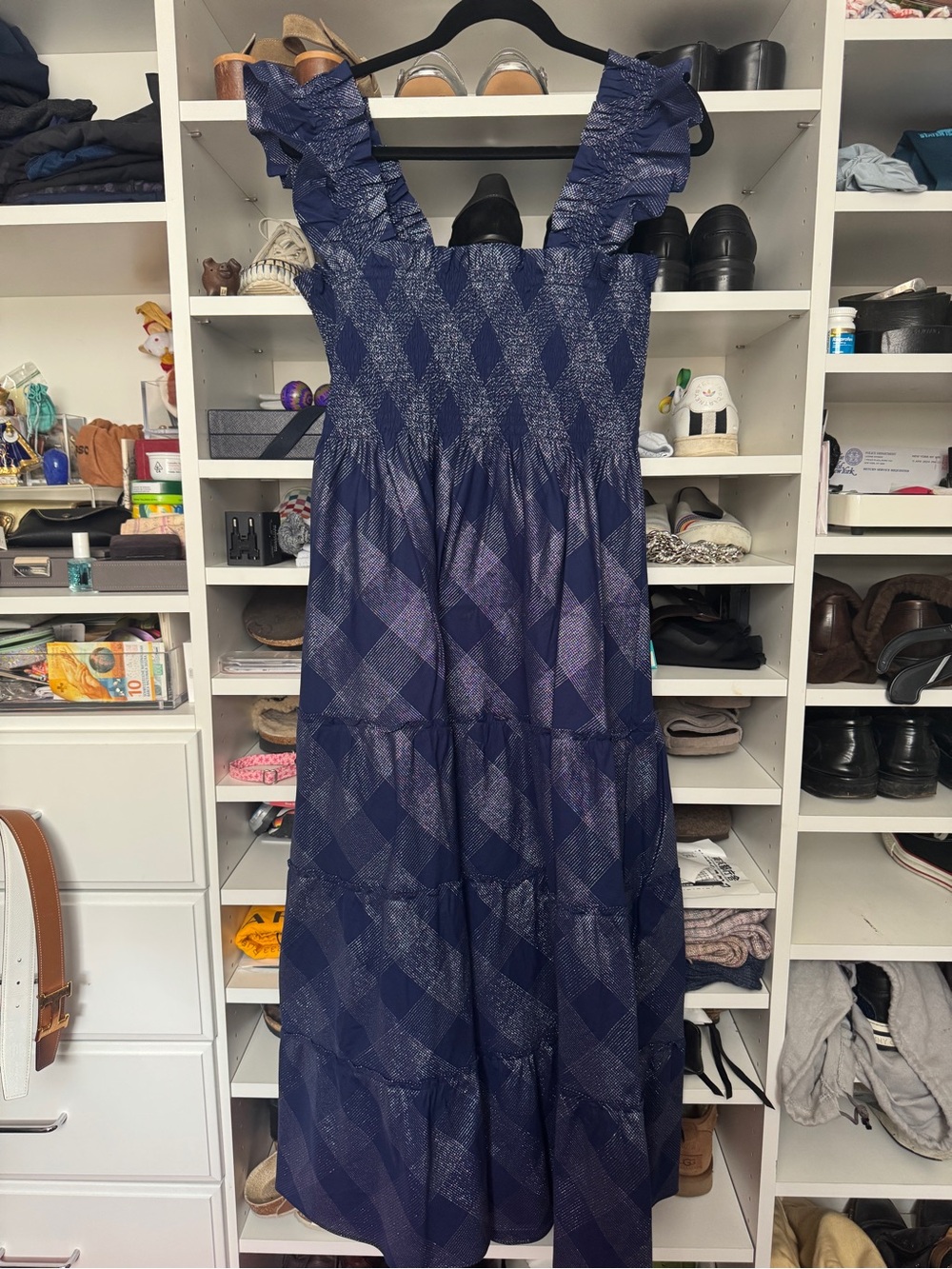Hill House Ellie Nap Dress - Navy Glitter Check